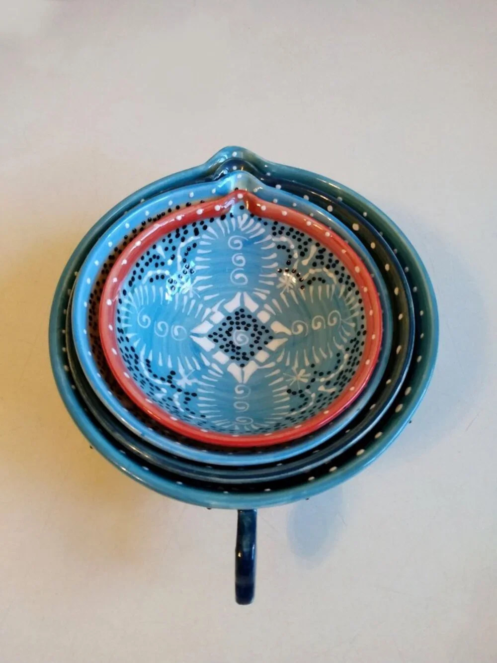 Anthropologie 4pc Ceramic Nesting Measuring Cups